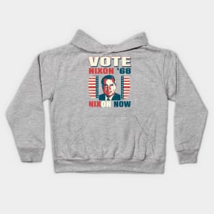 Vintage Style Voting Campaign Richard Nixon 1968 "Nixon Now" Kids Hoodie